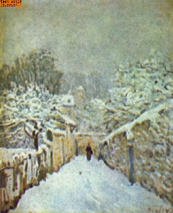 Schnee in Louveciennes nach Sisley